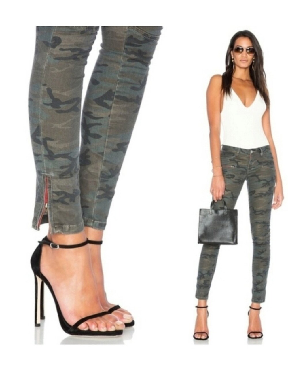 Etienne Marcel Camo Moto Skinny Jeans Grunge Whimsigoth Baddie Y2K Military 30